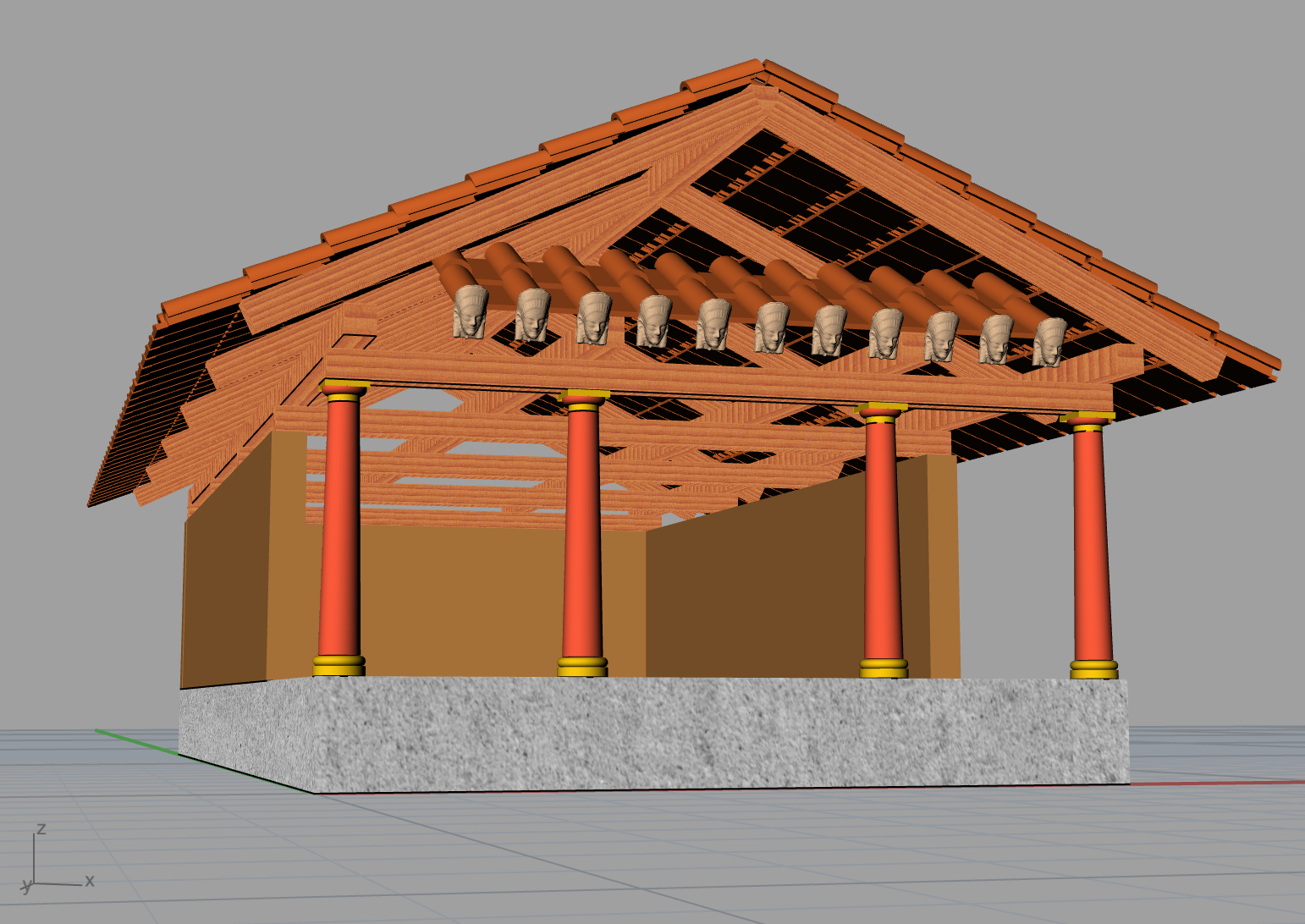 etruscan temple model
