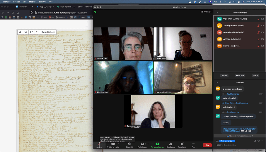 The weekly online meeting.